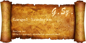 Gangel Szederke névjegykártya